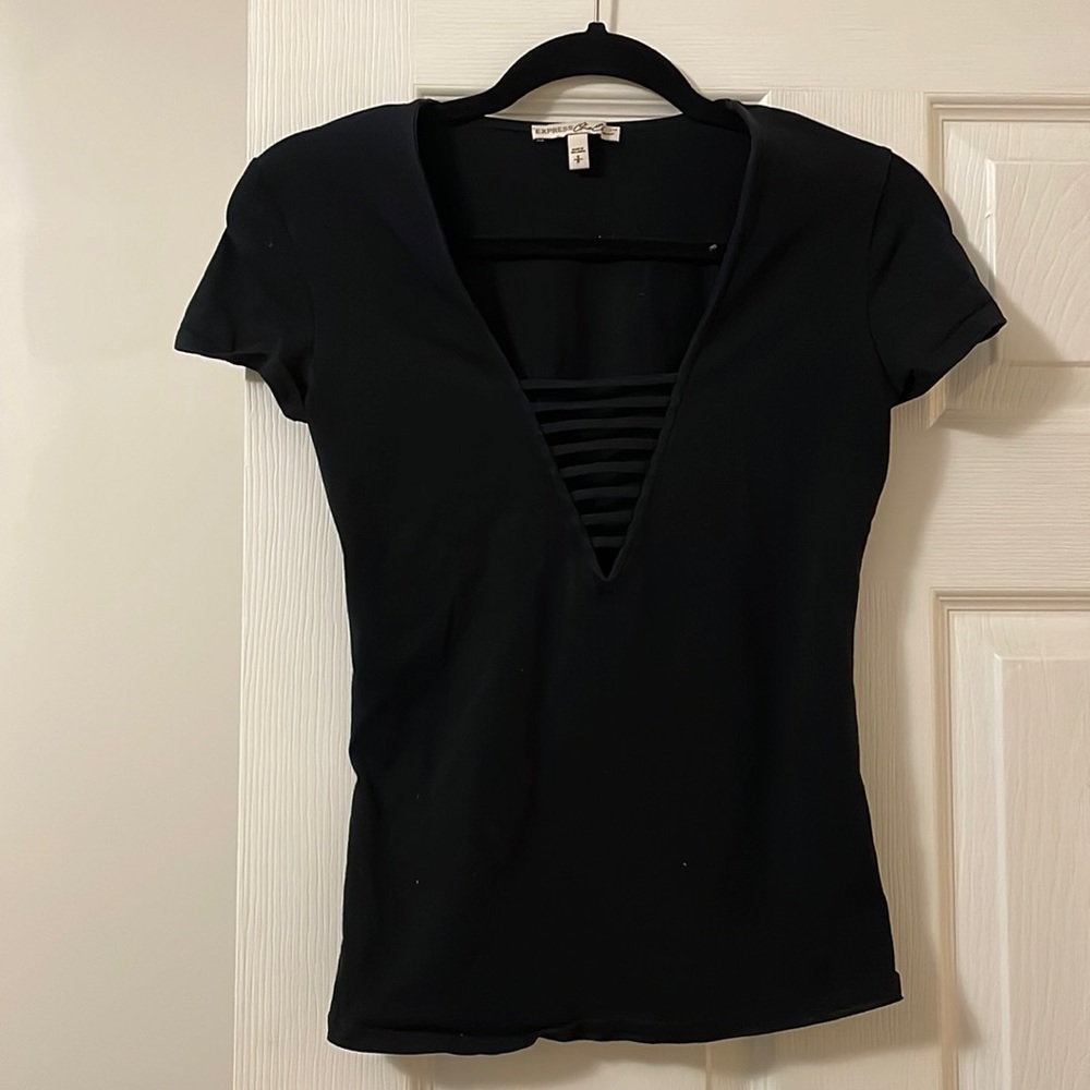 EUC Black Tee with Subtle Slits